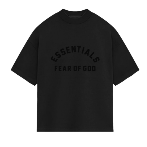 FEAR OF GOD ESSENTIALS HEAVY JERSEY CREWNECK T-SHIRT 'JET BLACK'